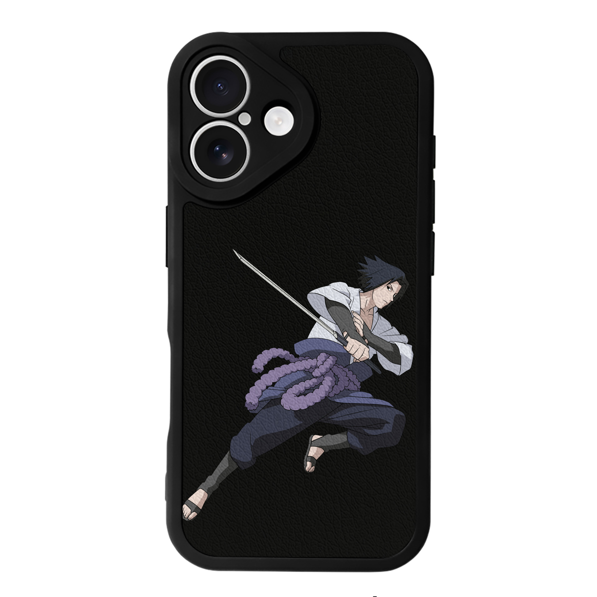 （画像用） NARUTO -ナルト- うちは サスケ Uchiha Sasuke 【iPhone 16シリーズ対応】シリコンスマホケース（レザー調） 材質：シリコン